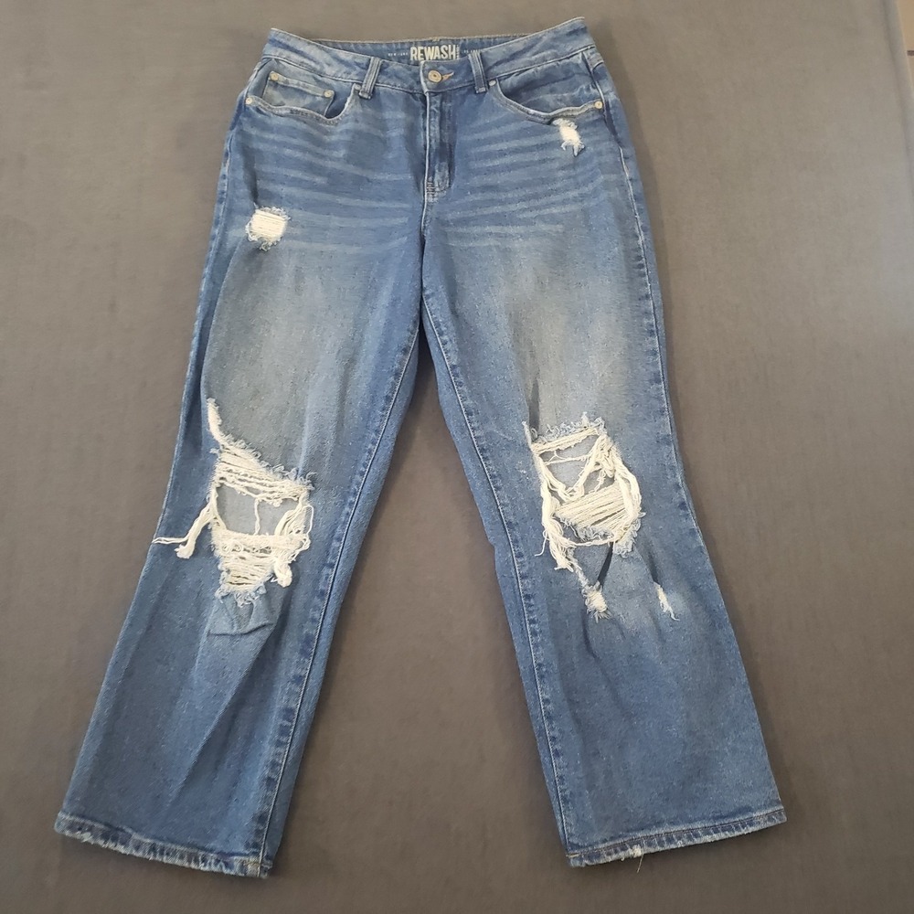 Rewash Jeans Womens Size 9 High‎ Rise Straight Distressed